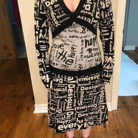 Long sleeved DESIGUAL cotton dress - Picture 2 of 10